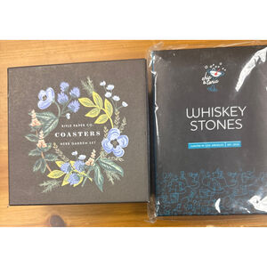 Unisex Rifle Paper Co. Black & Blue Coasters & Whiskey Stones One Size